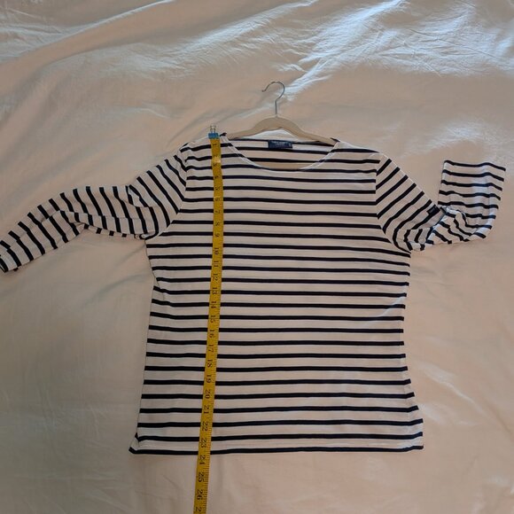 Saint James Navy and White Breton Striped Top, Size US 12, 3/4 sleeves - Picture 10 of 10